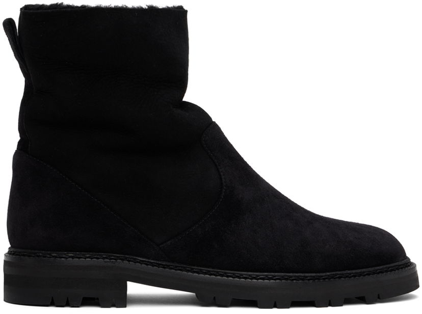 Vaatteet Manolo Blahnik Manolo Blahnik Tomosa Suede Shearling Boots Musta | 324-2781
