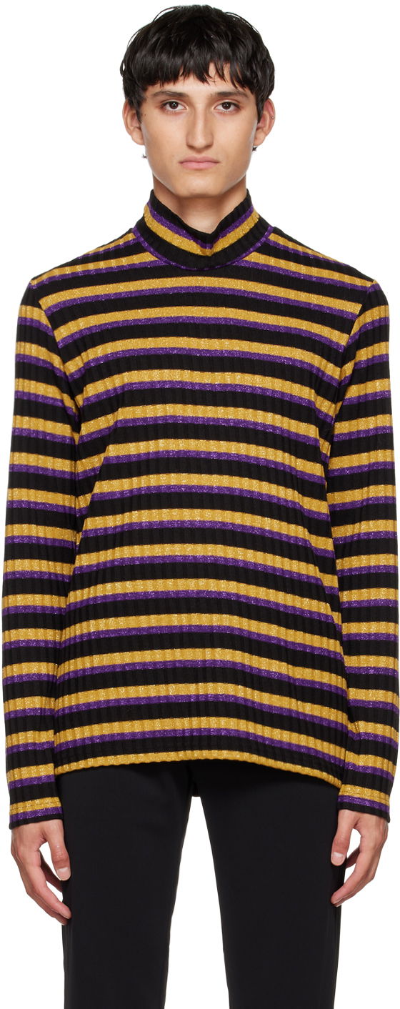 T-paita Anna Sui Striped Long Sleeve T-Shirt Musta | M722G20