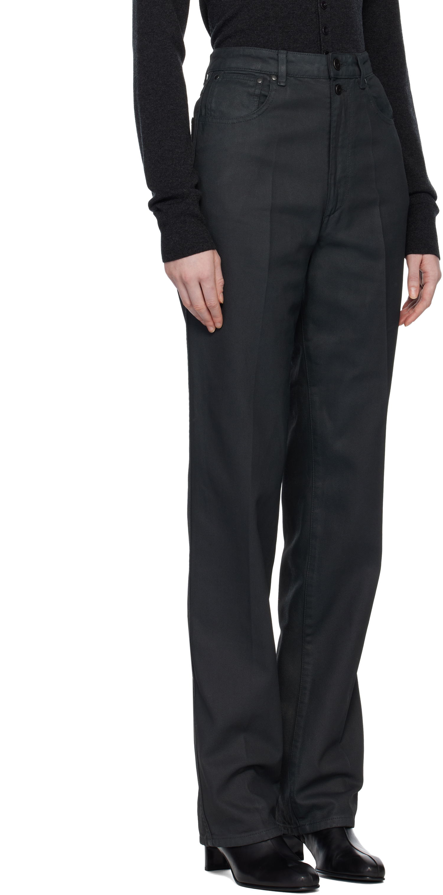 Jeans LEMAIRE High Waisted Straight Jeans Musta | PA1229 LD1059, 1