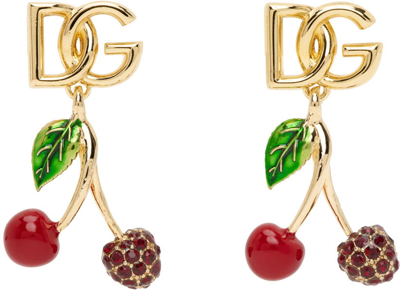 Korvakorut Dolce & Gabbana Gold DG Cherry Earrings Metallinen | WEP6C1W1111