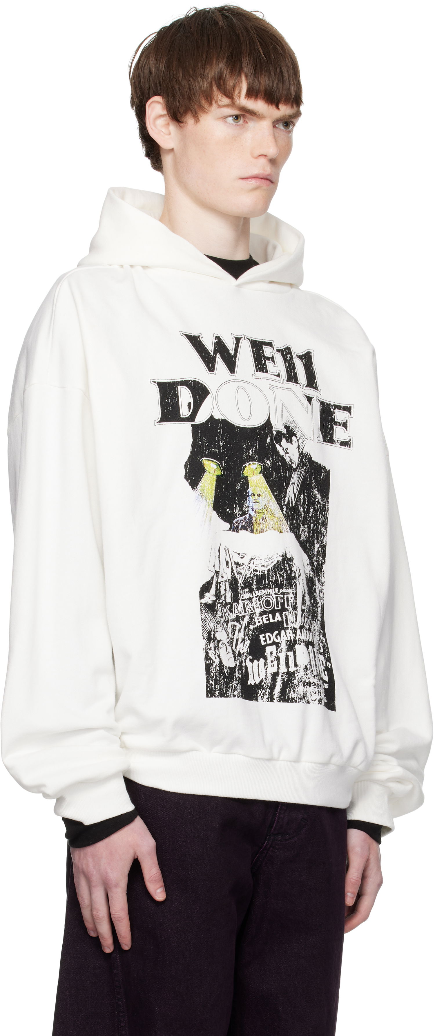 Huppari We11done We11done Cat Poster Graphic Hoodie Valkoinen | WD-TH2-25-837-U-WH, 1