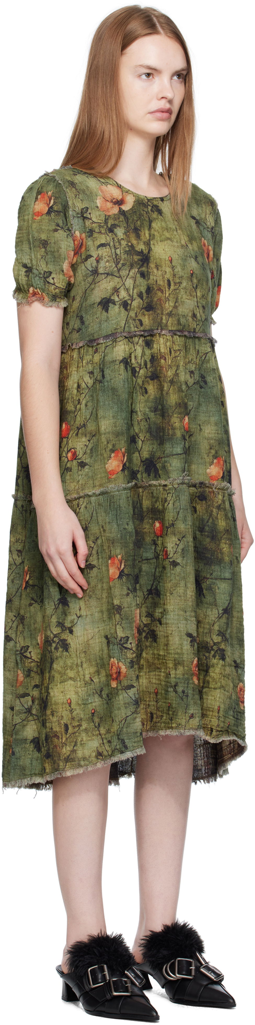 Mekko R13 R13 Relaxed Reversible Midi Dress Vihreä | R13WR465-R582B, 1