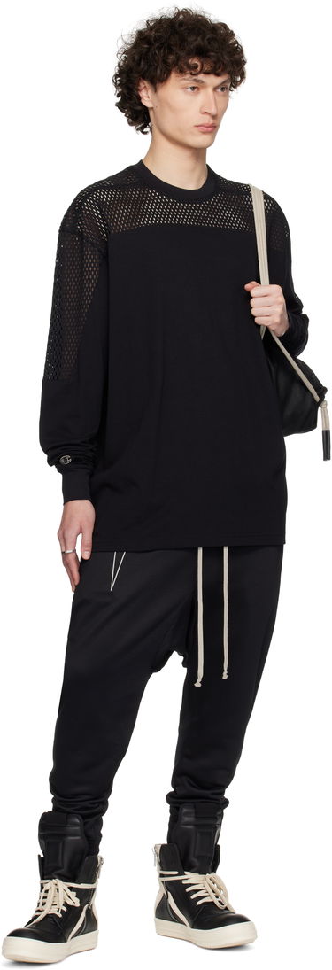 T-paita Rick Owens Rick Owens Champion Edition Girdered T-Shirt Musta | CM01E1673 CHJGOM JERSEY + MESH, 3