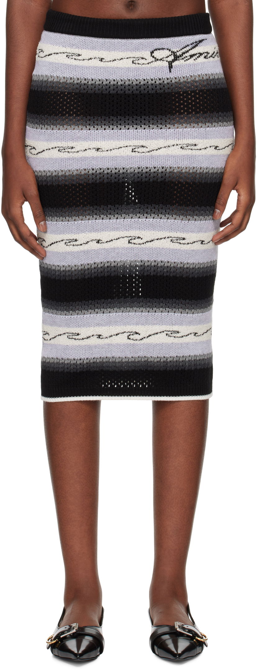 Hame AMIRI Midi Skirt Musta | AWKNSH1010