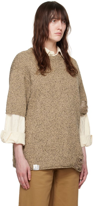 T-paita ADER ERROR Distressed T-Shirt Beige | BN01SSKT0501BG, 4