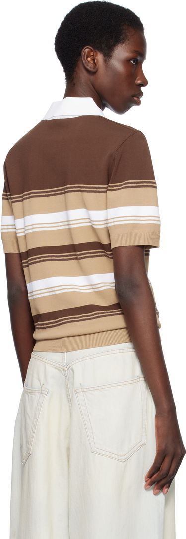 Poolopaita Casablanca Casablanca Knitted Striped Polo Ruskea | U-WS25-KW-907-01, 2