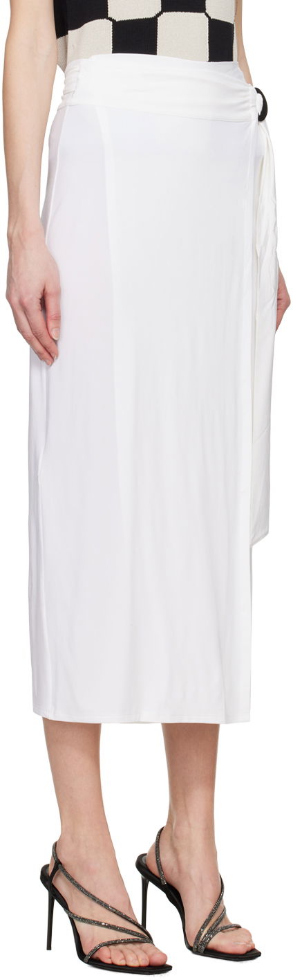 Hame Max Mara Beato Midi Wrap Skirt with Ring Detail Valkoinen | 2416691069600, 1