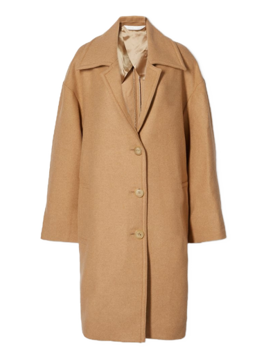 Takit Palm Angels Round Logo Coat Beige | PWEA059F21FAB0016101