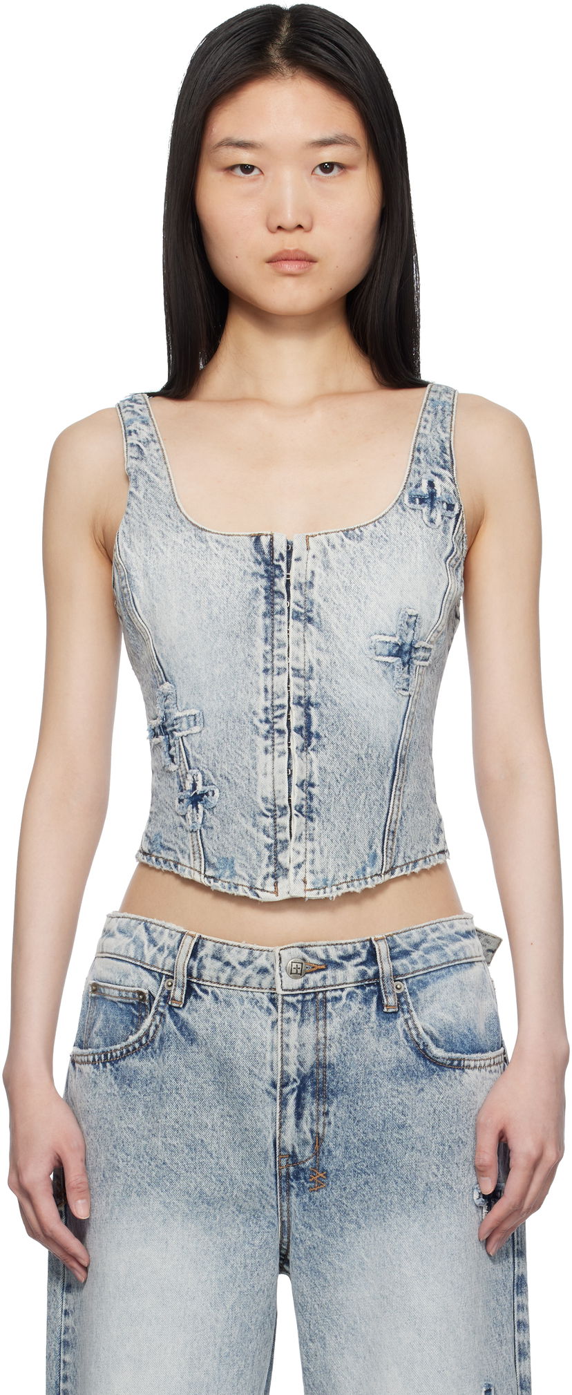 Tankkitoppi Ksubi Ksubi Gigi Bustier Klassic Kraftwerk Denim Tank Top Sininen | WPS25FT002