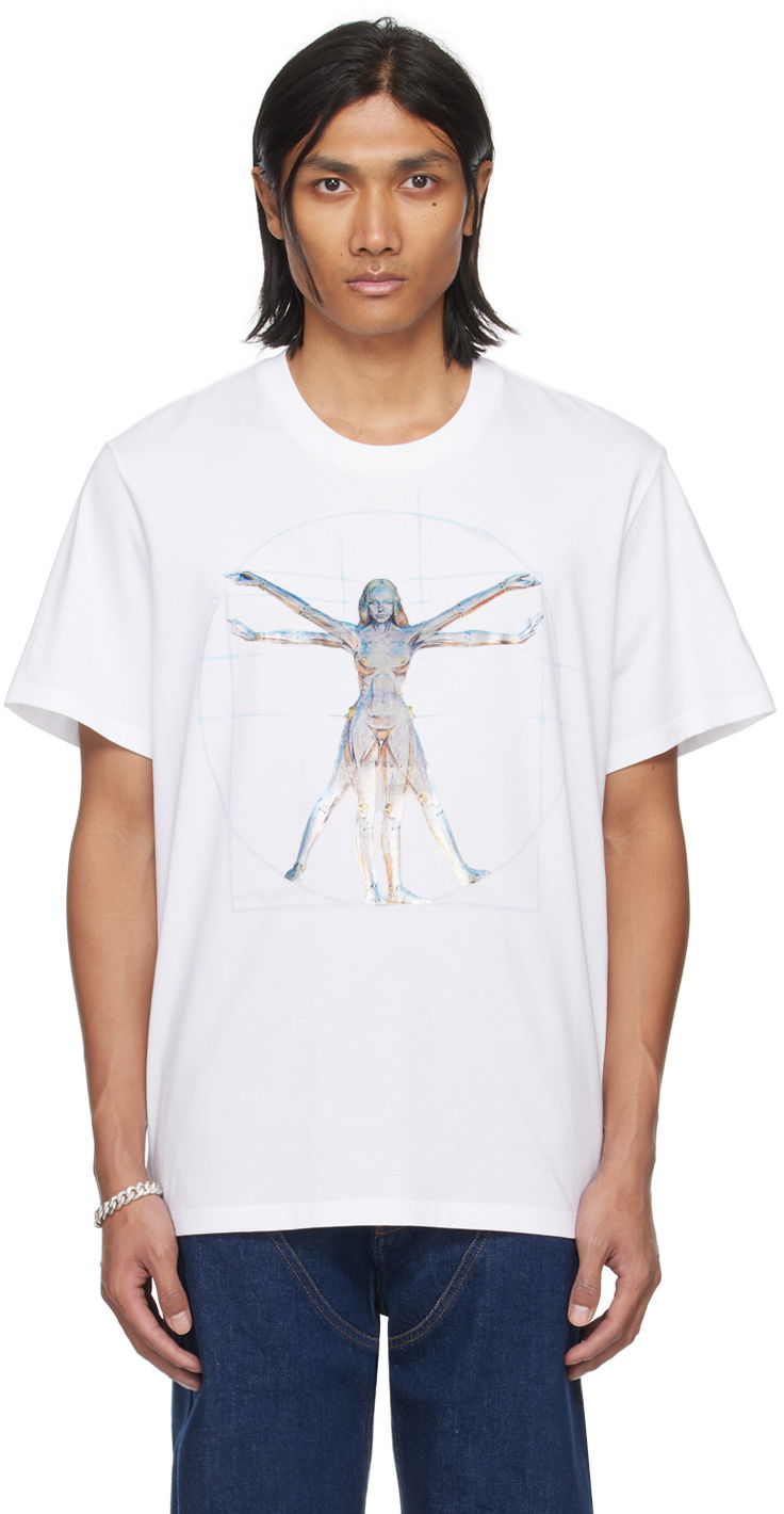 T-paita Stella McCartney Vitruvian Woman Graphic T-Shirt Valkoinen | 6J01583SPY84