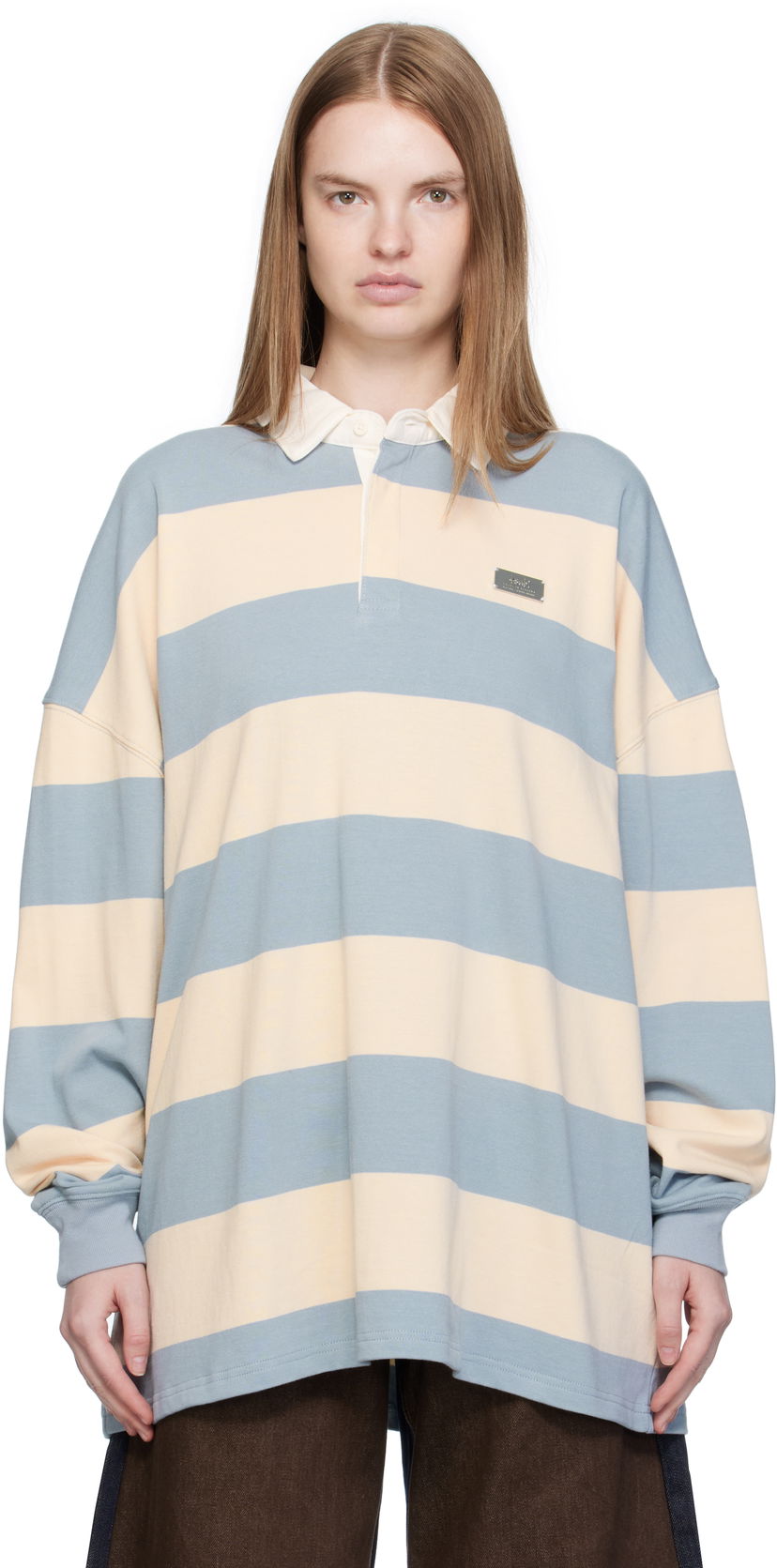 Poolopaita Ksubi Ksubi Rugged Ruby Striped Long Sleeve Polo Sininen | WFA25TE023