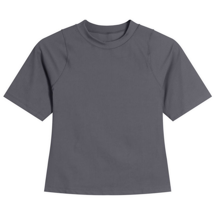 T-paita Nike Zenvy Rib Short Sleeve Top, Size X-Small Harmaa | HF2772-036