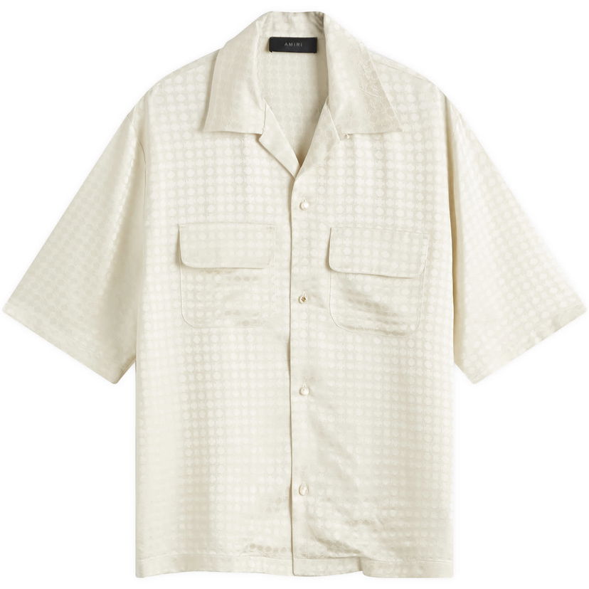 Paita AMIRI Quad Jacquard Camp Shirt Valkoinen | AMSTCA1070-271