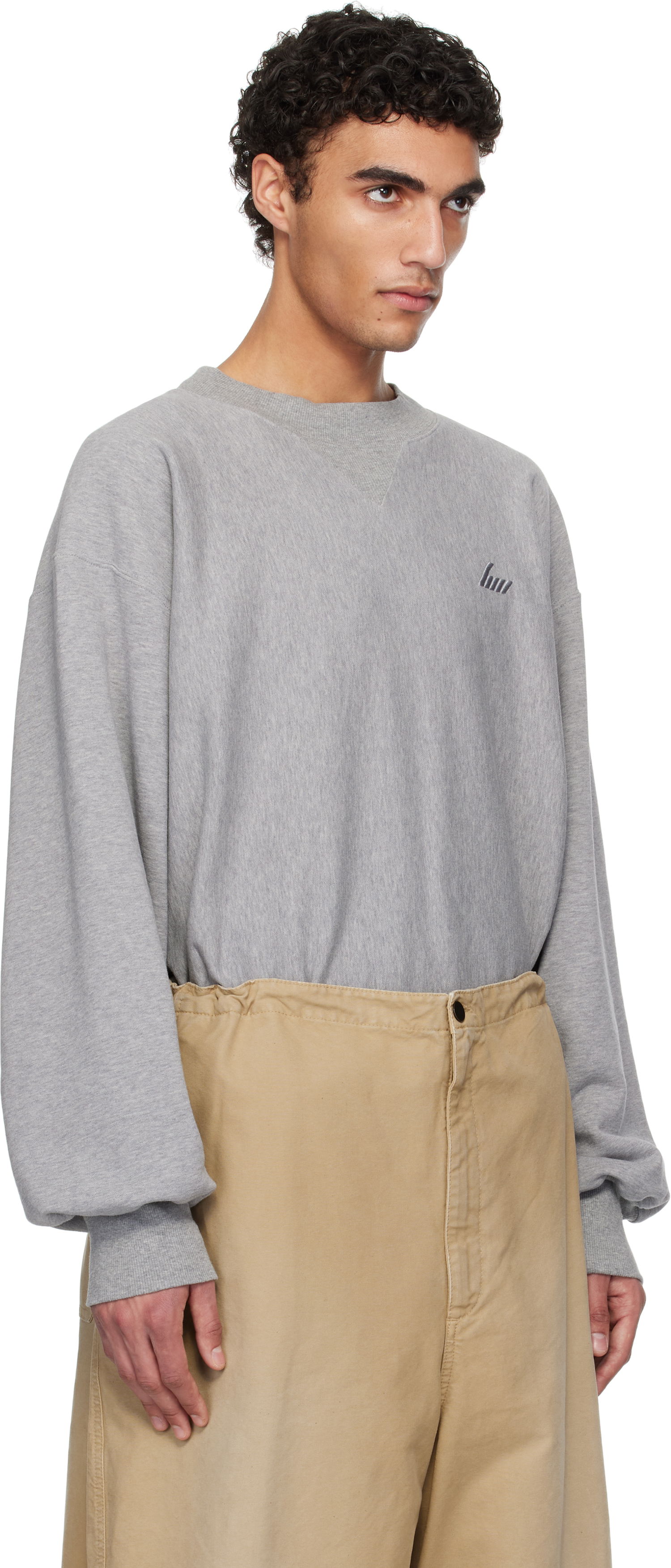 Huppari HED MAYNER Hed Mayner Embroidered Sweatshirt Harmaa | HMMA72012R-HA183, 1