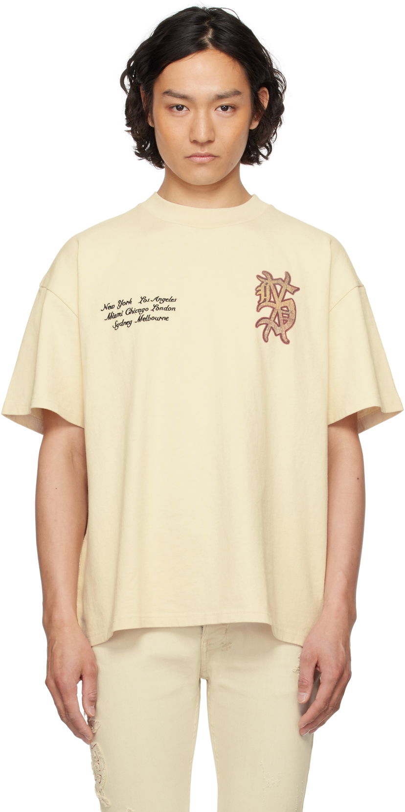 T-paita Ksubi Ksubi Playoff Ekcess Short Sleeve T-Shirt Beige | MSP25TE037