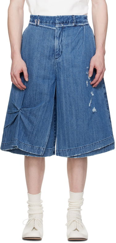Shortsit ADER ERROR Distressed Denim Shorts Sininen | BN01SSJE0201BL, 0