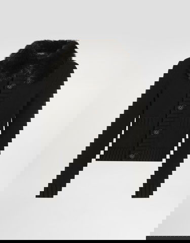 Takki Dolce & Gabbana Dolce & Gabbana Wool Jacket with Faux Fur Collar Musta | GXVD3ZJDVBZN0000, 0