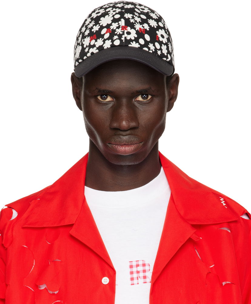Korkki Marni Marni Pop Fields Logo Baseball Cap Musta | CLZC0108PS UAC016