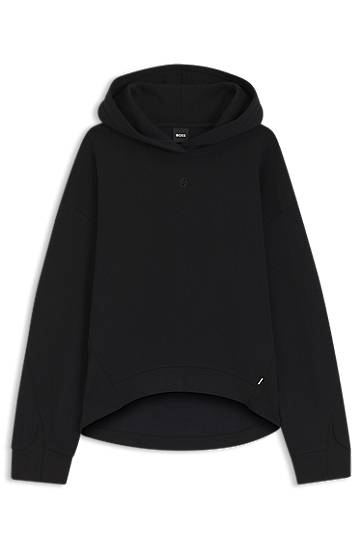 Huppari BOSS Cotton-blend hoodie with Double B monogram Musta | 50550339