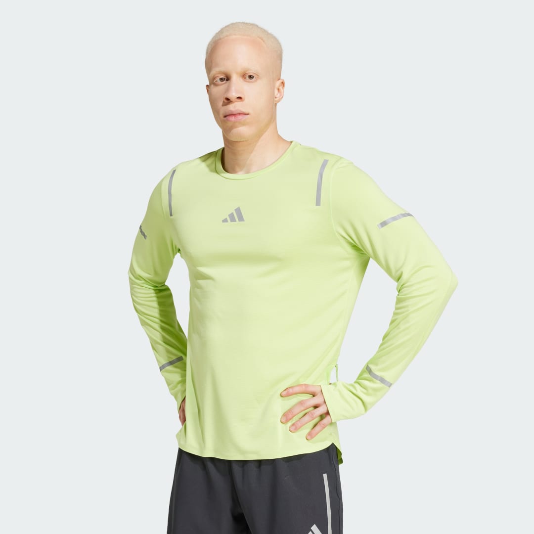 T-paita adidas Performance Ultimate Running Reflective Long Sleeve Vihreä | JP3816, 0