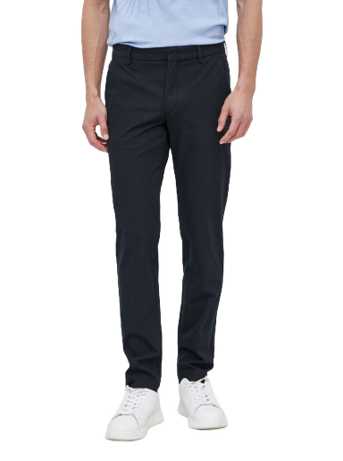 Housut BOSS Slim-Fit Trousers In a Cotton Blend With Stretch Tummansininen | 50487754