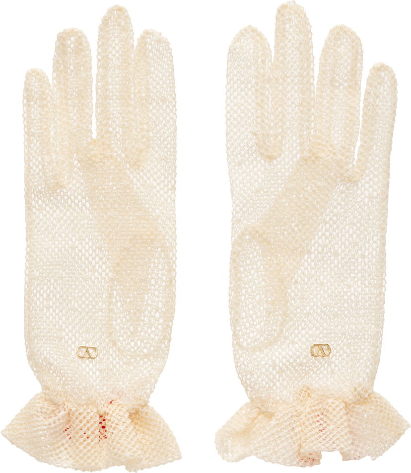 Käsineet Valentino VLogo Signature Knit Gloves Valkoinen | 6W2GD00FSMV
