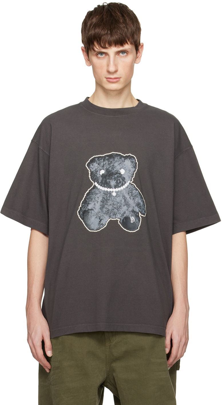 T-paita We11done Necklace Teddy Graphic T-Shirt Harmaa | WD-TT9-20-117-U-CH