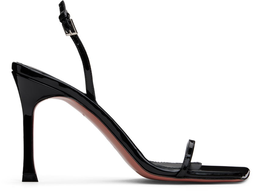 Kengänhoito Amina Muaddi Amina Muaddi Maya Slingback Heeled Sandals Musta | MAYA SLINGBACK PATENT