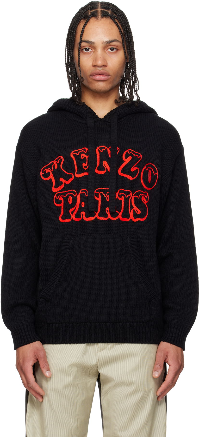 Huppari KENZO Kenzo Paris VERDY Edition Knitted Hoodie Musta | FF58PU7103CJ
