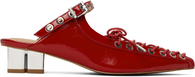 Tennarit ja kengät GANNI GANNI Lace-Up Mules Punainen | S2964