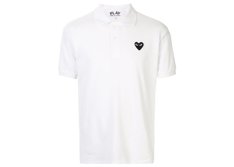 Poolopaita Comme des Garçons Play Heart Patch Polo Valkoinen | AZT066051