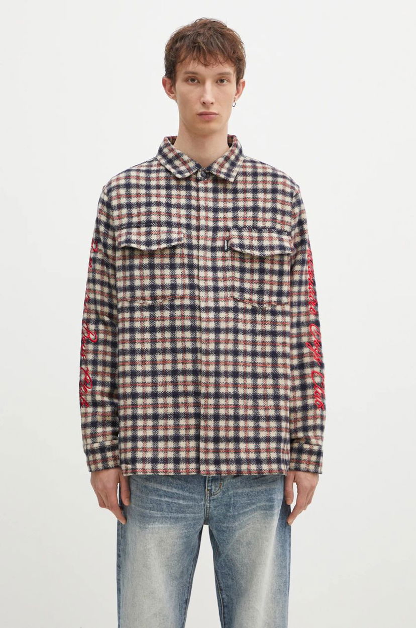Paita BILLIONAIRE BOYS CLUB Men's Regular Fit Embroidered Checked Shirt Sininen | B24429