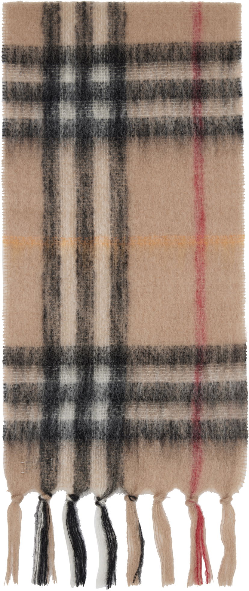 Huivi Burberry Burberry Check Mohair and Wool Scarf Beige | 8112967