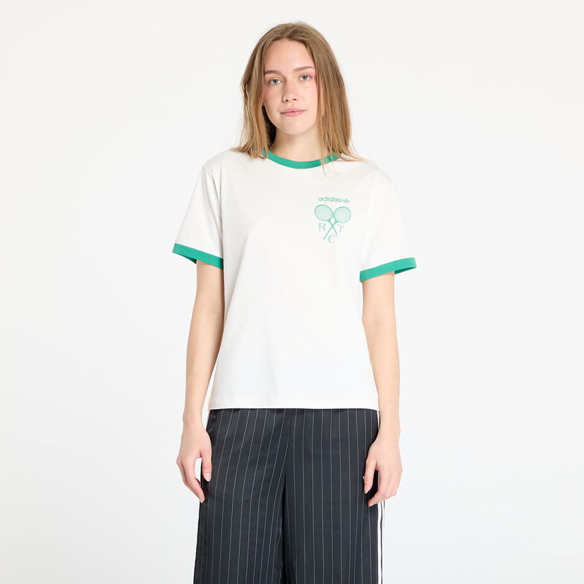 T-paita adidas Originals Retro Tennis Regular Fit Tee Valkoinen | JY0276