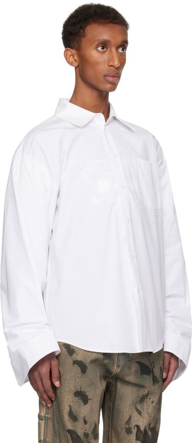 Paita We11done We11done Twisted Sleeve Button-Up Shirt Valkoinen | WD-SH3-24-110-U-WH, 1