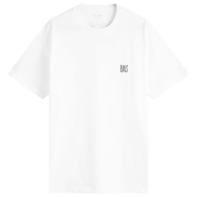 T-paita BEAMS BEAMS BMS Logo T-Shirt, Size Large Valkoinen | 1104-1321-803-01