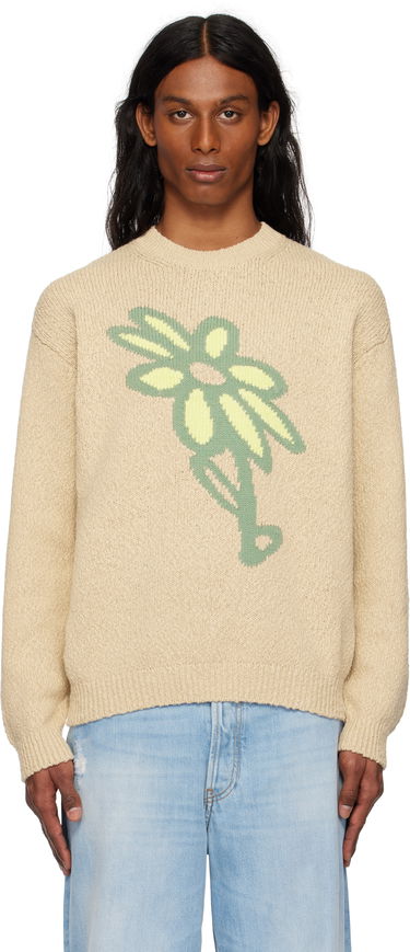 Villapaita MAISON KITSUNÉ Maison Kitsuné Abstract Daisy Intarsia Sweater Beige | OM00811KT1138, 0