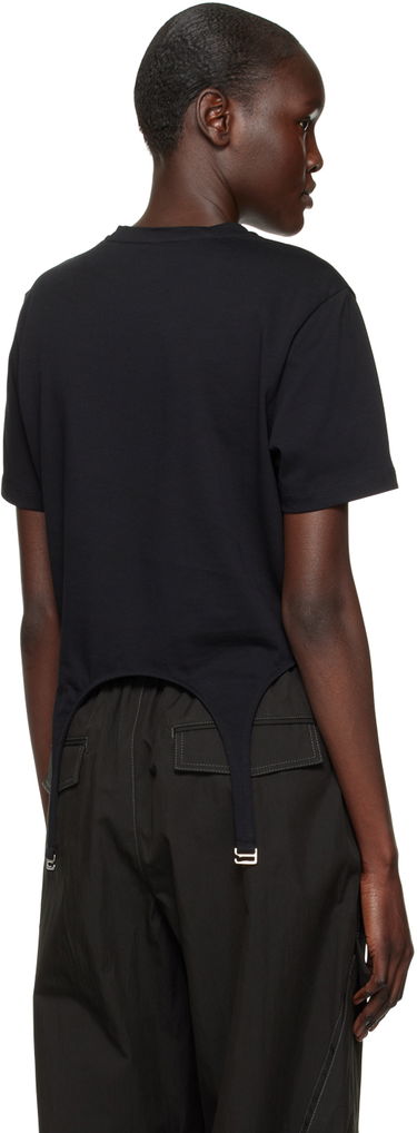 Crop top Dion Lee Garter Slim T-Shirt Musta | C3098R23, 2