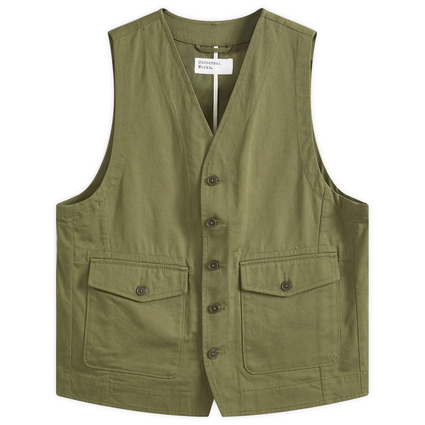 Liivi Universal Works Universal Works Field Vest, Size Large Vihreä | 00180-LOV