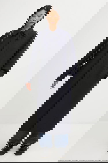 Takit A.P.C. Long Wool Blend Coat Gaia Tummansininen | WVBEB.F01533, 6