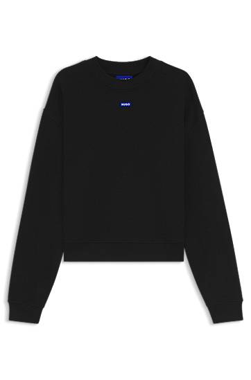Villapaita BOSS Terry Sweatshirt with Logo Badge Musta | 50534344