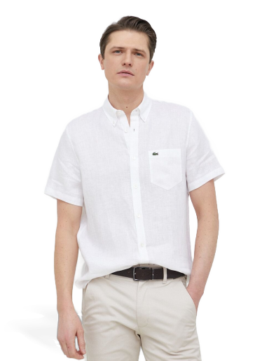 Paita Lacoste Linen Shirt Valkoinen | CH5699