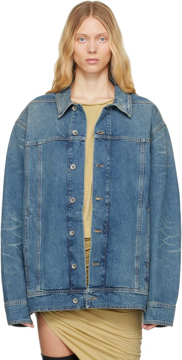 Takki Rick Owens Rick Owens DRKSHDW Hollywood Jumbo Worker Denim Jacket Sininen | DS01E3706 DWB, 0