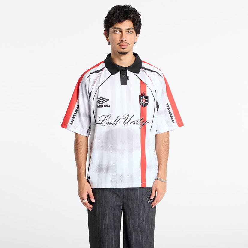 Poolopaita Umbro Cult Unity Striped Polo Shirt Valkoinen | UBMW0402FA251 WTH0020