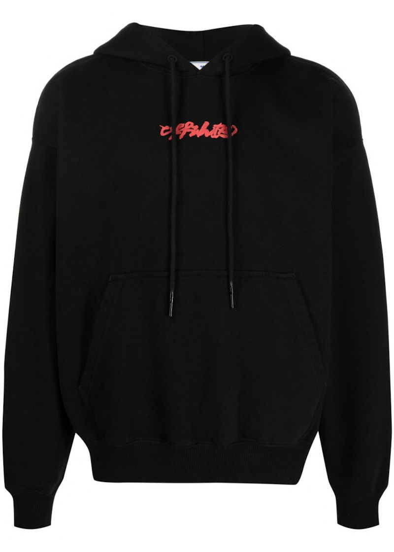 Huppari Off-White Arrows On Canvas Hooded Sweatshirt Black Multi Musta | OMBB085F21FLE0121084