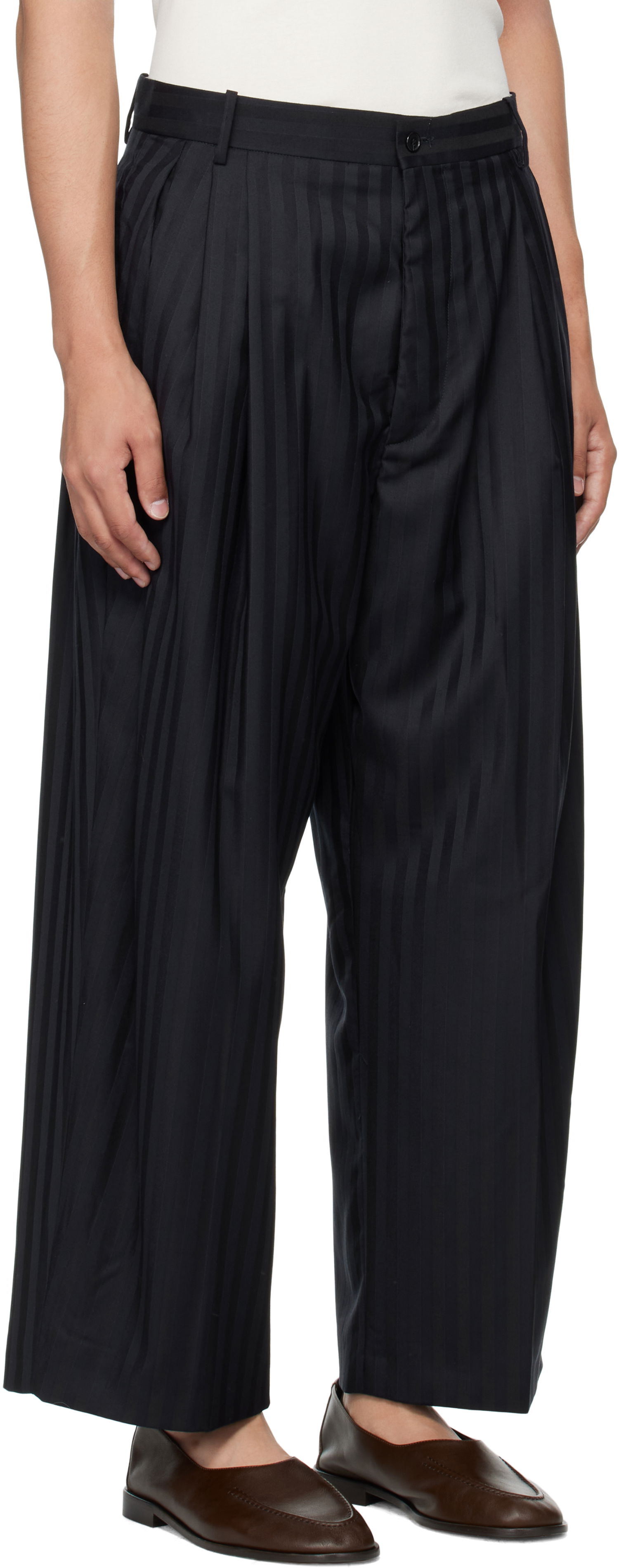 Housut HED MAYNER Hed Mayner Wool Pleated Trousers Musta | HMMB30012A-HB210, 1