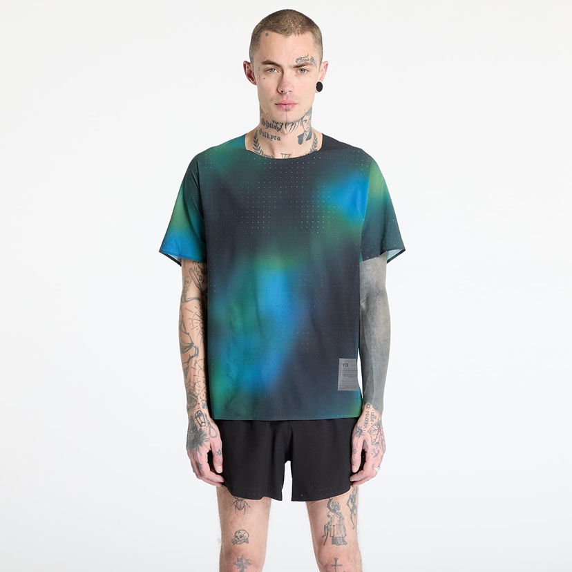 T-paita Y-3 Y-3 Allover Print Running Short Sleeve T-Shirt Sininen | JM3340