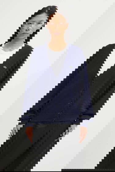 Villapaita Lacoste V-Neck Button-Up Relaxed Fit Wool Blend Cardigan Tummansininen | AF4143, 0