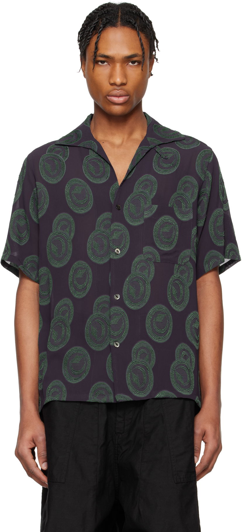 Paita Needles NEEDLES Short Sleeve Italian Collar Shirt Violetti | QV123