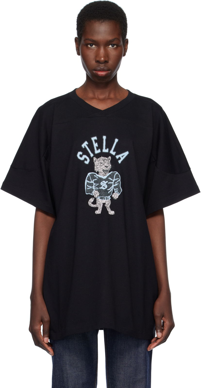 T-paita Stella McCartney Stella McCartney Leopard Mascot T-Shirt Musta | 6J04103SQA05
